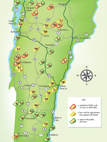 Vermont Cheese Map