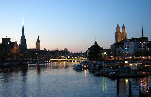 Zurich at dusk