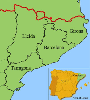 Map of Catalonia