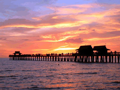 Sunset on the gulf in Naples, Florida