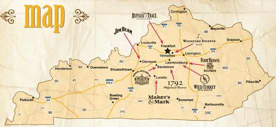 Kentucky Bourbon Trail Map