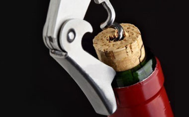 opening wine bottle