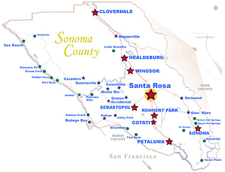 Map of Sonoma County