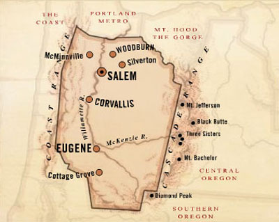 Willamette Valley Map