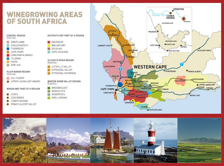 Wine growing areas of South Africa
