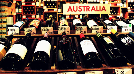 Australian wine section