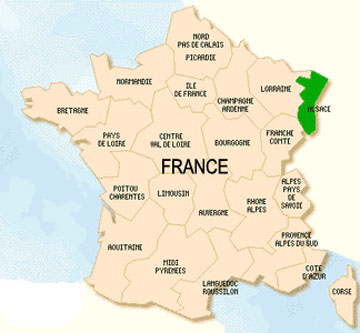 Map of Alsace, France